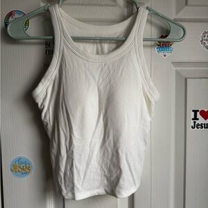 White Ribbed Tank Top